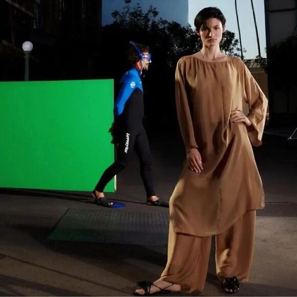 Zara Pants - ZARA LONG SILK BOTTOMS PANTS LIMITED EDITION